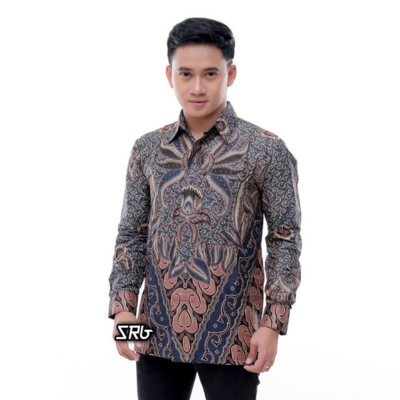 KEMEJA BATIK PRIA LENGAN PANJANG KEKINIAN SIZE M L XL XXL TERBARU TERMURAH BATIK RAMADHAN