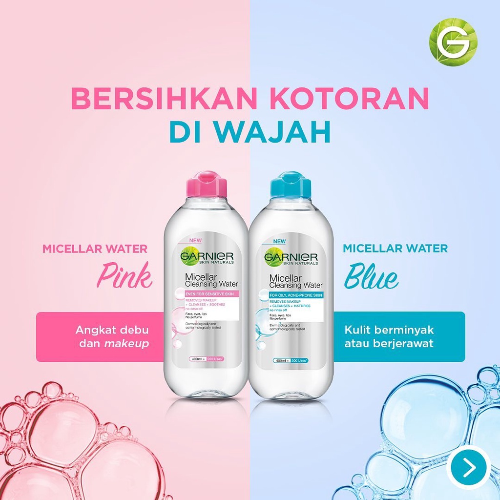 Garnier Micellar Cleansing Water 400ml | Rose Water - Vitamin C - Salicylic - Biphase Oil Infused