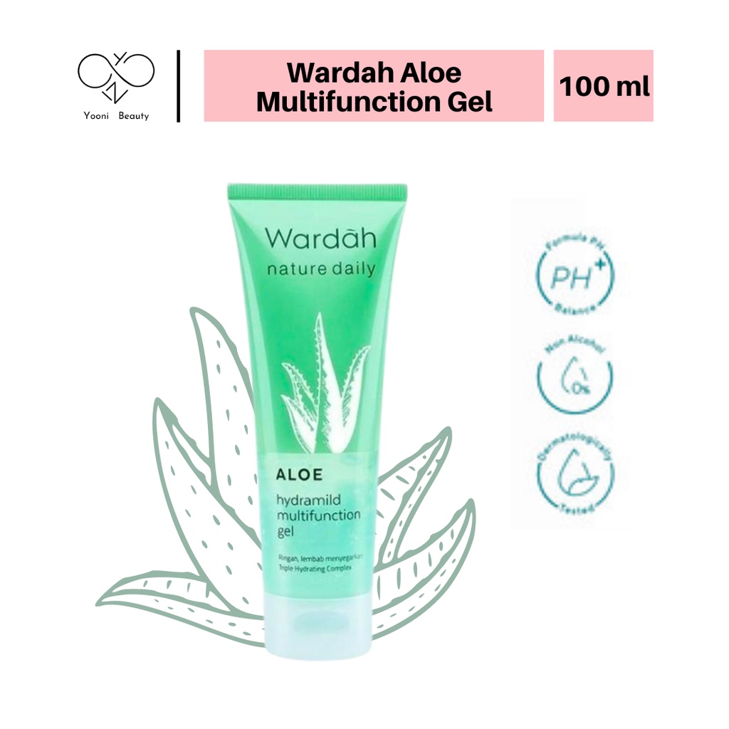 Wardah Nature Daily Aloevera Hydramild Multifuntion Gel 100 ml / Moisturizer Wardah Aloevera Hydrami
