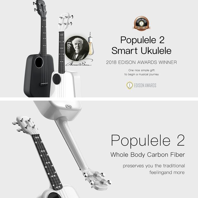 POPULELE 2 SMART UKULELE 4 Strings - Guitar Mini - Gitarlele