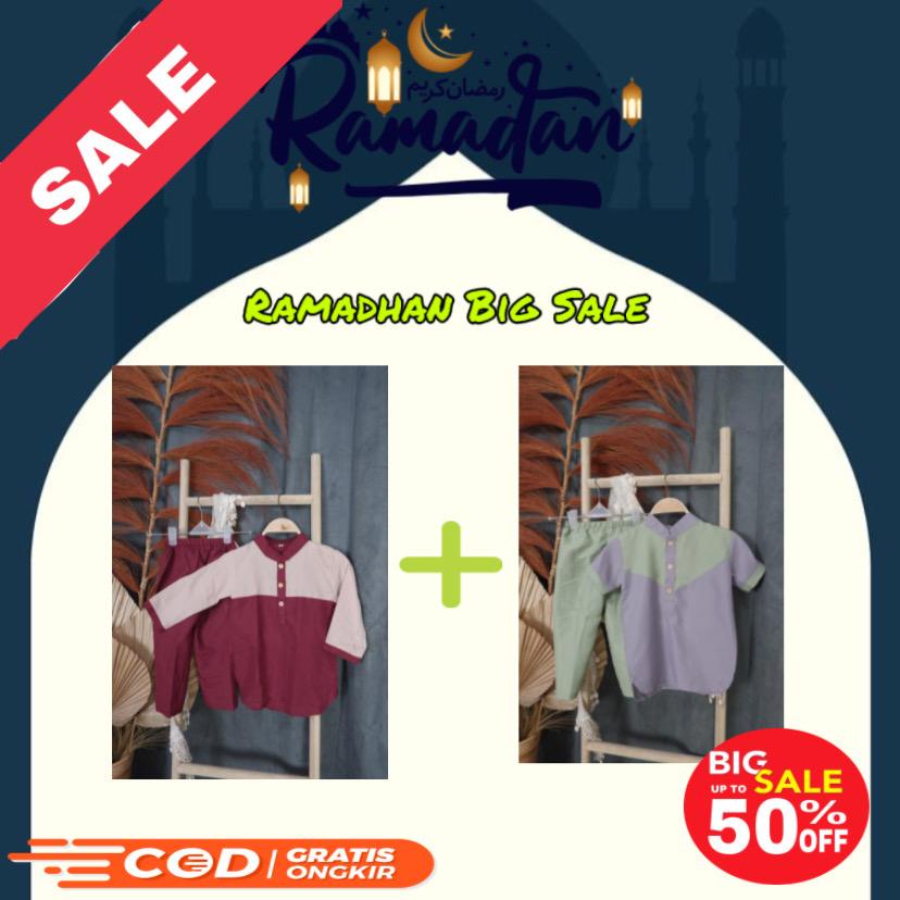 Kumagi - Paket Combo Setelan Baju Kokoh Lengan Panjang &amp; Lengan Pendek