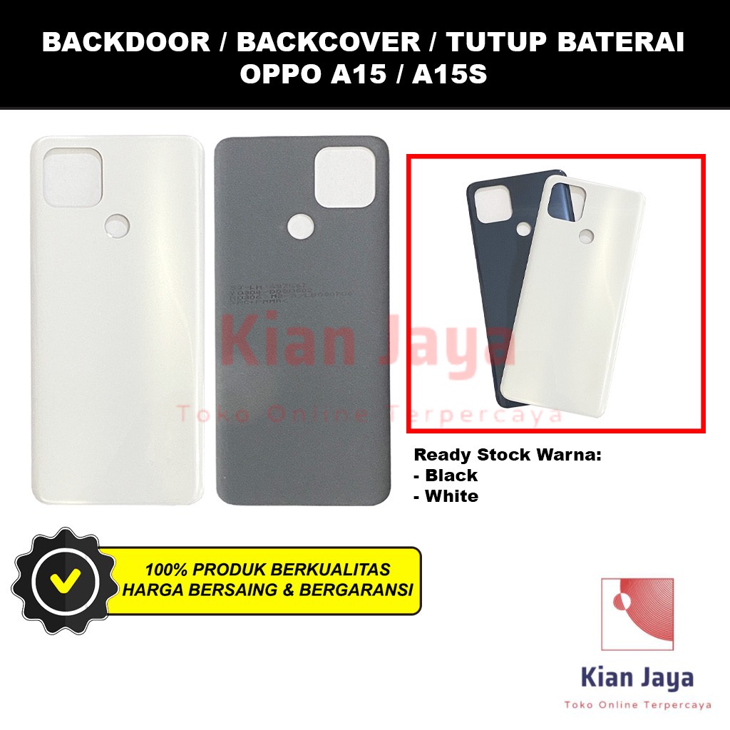 Backdoor Oppoo A15 / A15S Back Cover Tutup Belakang Baterai Cassing Casing Backcase Original