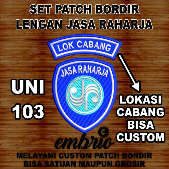 UNI-103 - Set Emblem Bordir Lengan Jasa Raharja Custom Patch Bordir Timbul Emblem Lengan Baju Jasa R