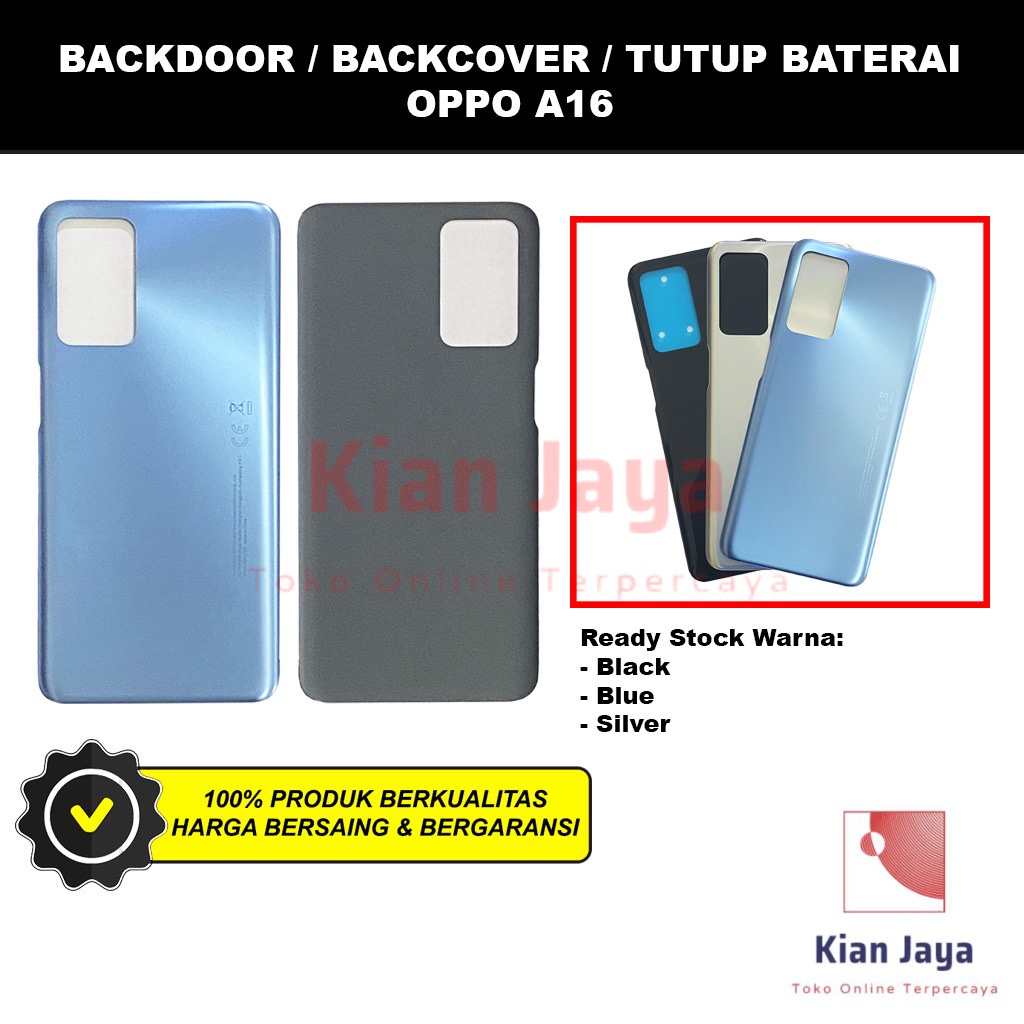 Backdoor Oppoo A16 Back Cover Tutup Belakang Baterai Cassing Casing Backcase Original