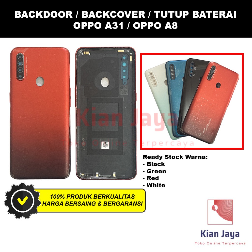 Backdoor Oppoo A31 / A8 Back Cover Tutup Belakang Baterai Cassing Casing Backcase Original