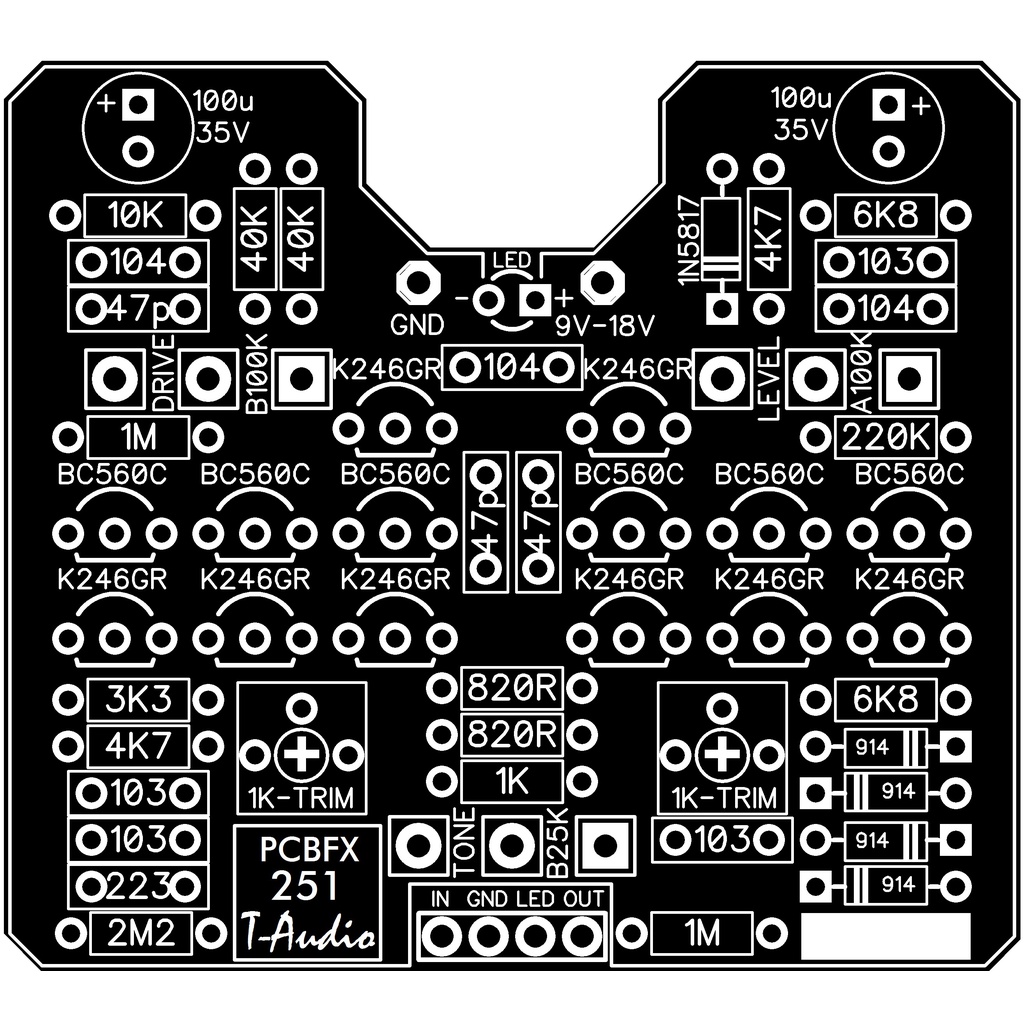T-Audio PCBFX-251 Based on Marshall Bluesbreaker Blues Breaker With Discrete Opamp Guitar Effect Ove