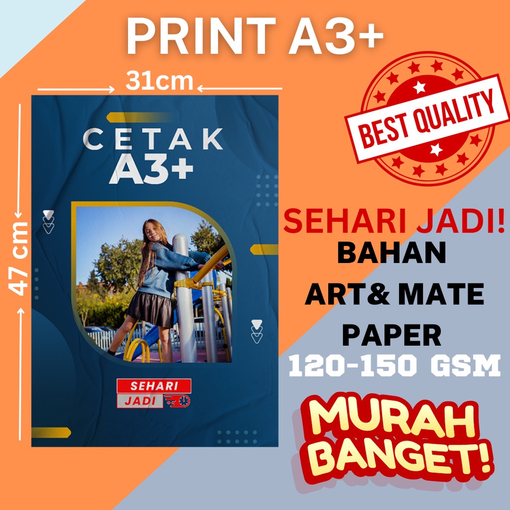 

Print A3+ Cetak A3+ MURAH ARTPAPER DAN MATEPAPER 120 - 150 cepat 32x48cm