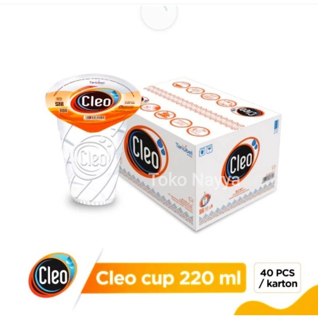 Air Mineral Cleo Gelas Cup 220 ml - Per Dus (40 gelas)