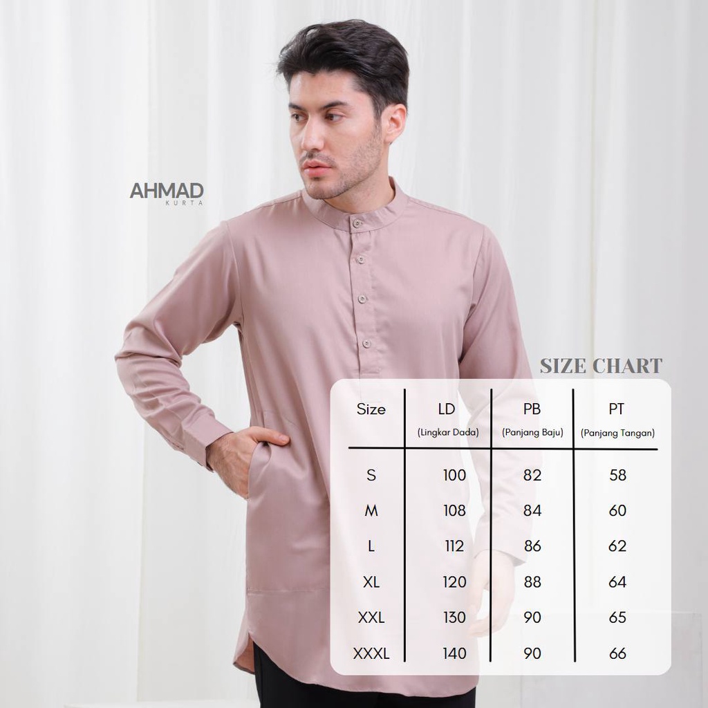 Riskirich Ahmad Kurta Baju Muslim Koko Dewasa Lengan Panjang Stylish