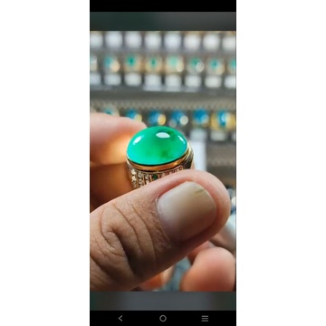 batu bacan majiko tanah hitam . ring perak mewah