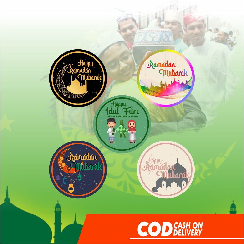 

Stiker label toples Ramadan Idul Fitri | cutting label