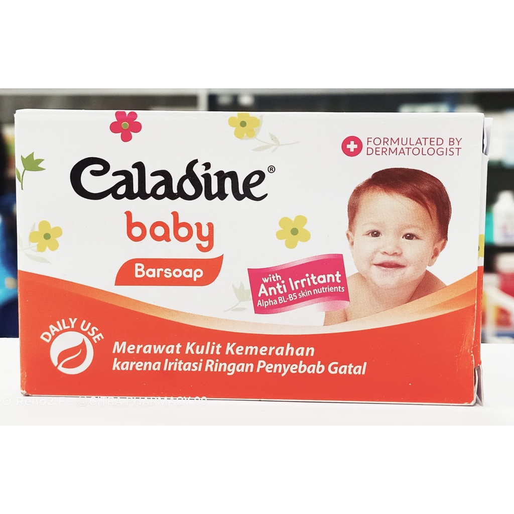 Caladine Baby Soap 𝐁𝐚𝐫𝐬𝐨𝐚𝐩 𝟖𝟓𝐠𝐫 - Sabun Batang Merawat Kulit Kemerahan Akibat Iritasi