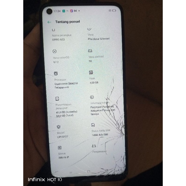 Oppo a53 4/64 minus lcd dan kamera depan