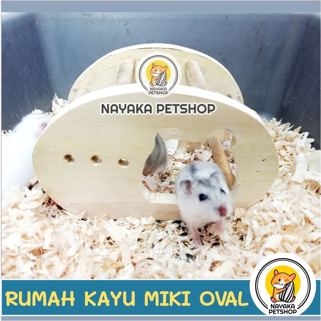 Rumah Hamster Kayu Miki Wooden Home Kandang Hewan Sarang House