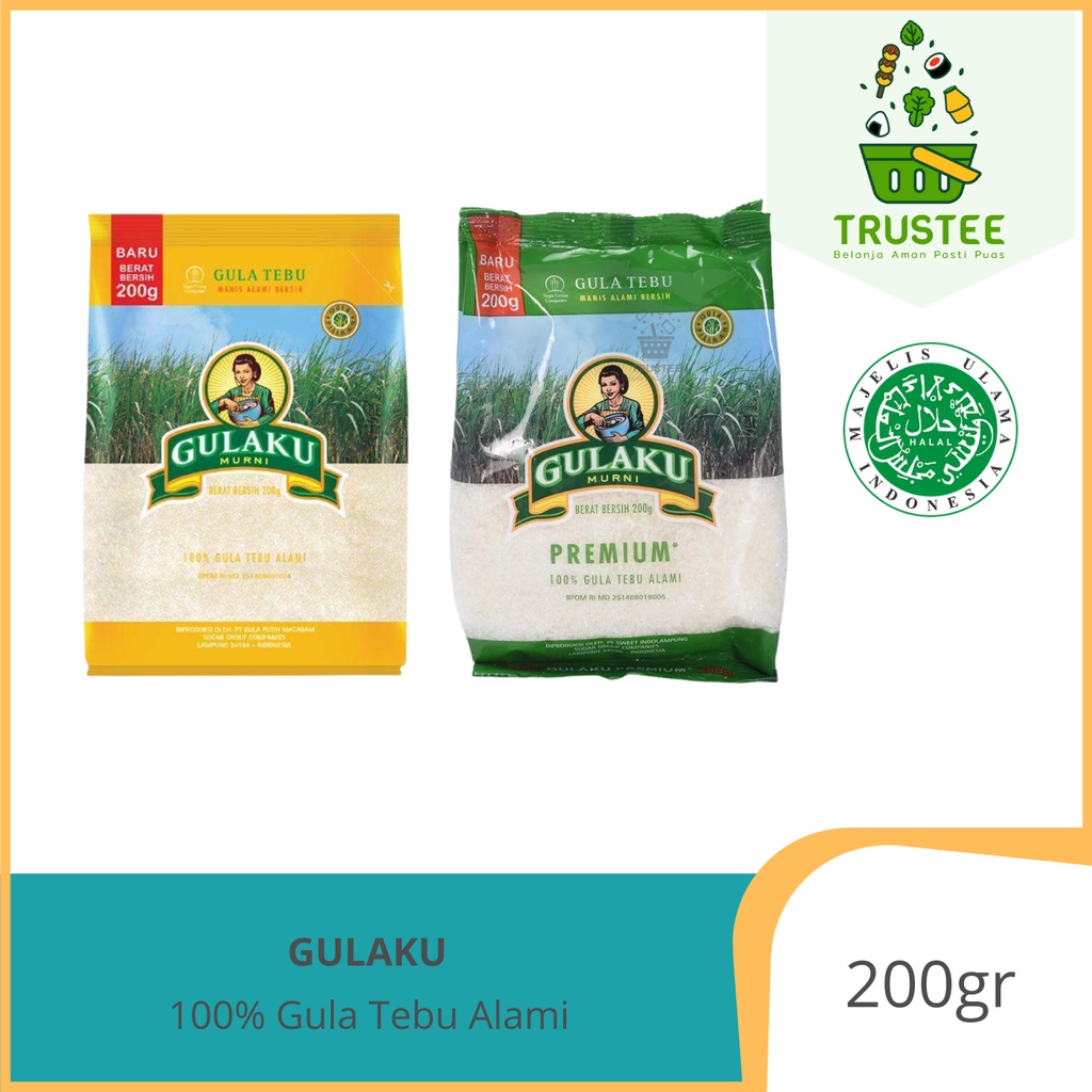 GULAKU Gula Pasir Premium Sugar 200gr Tebu Murni Kristal Alami