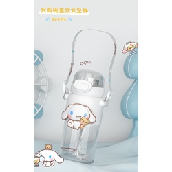 SANRIO KARET LOGO BOTOL MINUM SEDOTAN ANAK 600ML KARAKTER ANIMAL BAHAN TRITAN BPA FREE DM2122