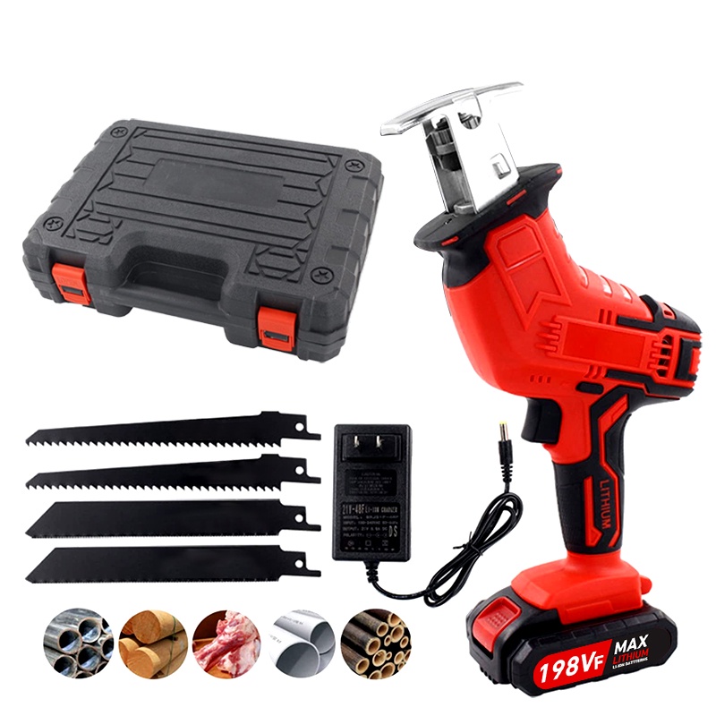 Bonkyo Chainsaw Gergaji Rantai Gergaji Elektrik Mini Portable Genggam Lithium Charger gergaji mesin