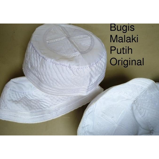 MURAH Peci Haji Kopiah Putih Songkok Bugis Madinah Malaki Import Original A