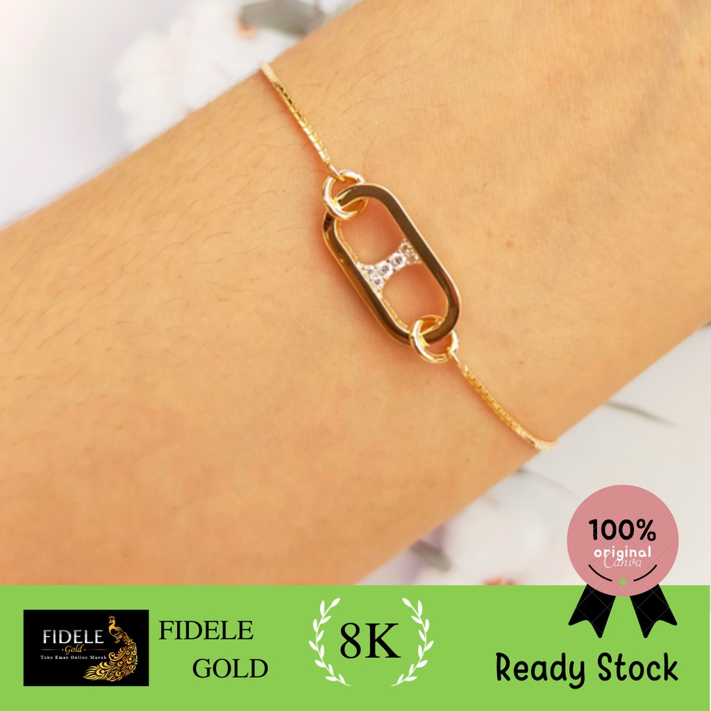 Gelang Fashion Millie Molly Gelang Remaja Gelang Serut Rantai emas 375