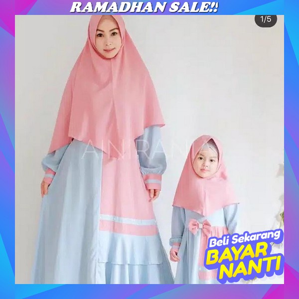 Gamis Couple Ibu Dan Anak Perempuan Lebaran 2023 Yumna Couple Mom & Kids Baju Pasangan Terbaru Shaki