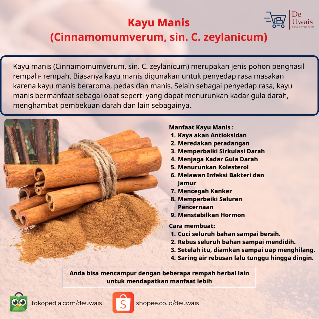 

Kayu Manis Rempah Kering Langsung Seduh Bahan Jamu Herbal Obat Diabetes