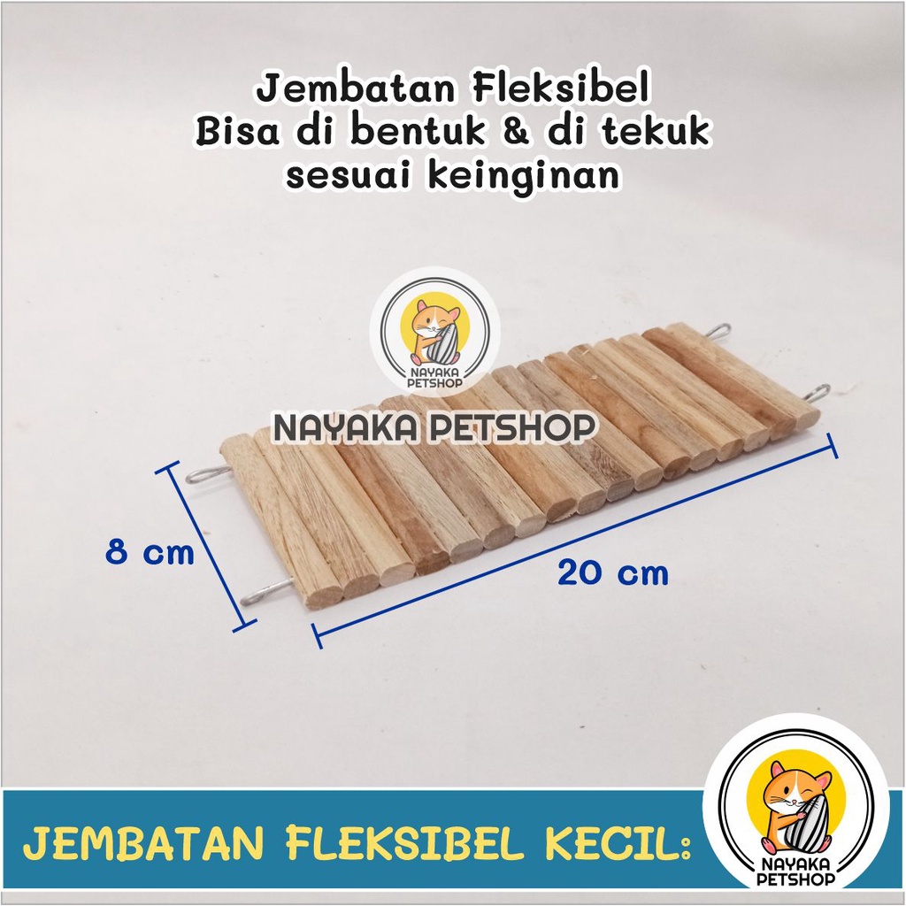 Jembatan Kayu Hamster Fleksibel Kecil Bendy Bridge Wood Mainan Hewan