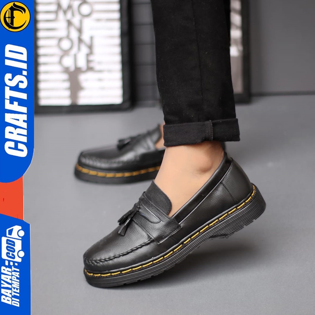 Sepatu Formal Pantofel Low Boots Docmart Kerja Pria Kulit Asli Crafts Abbandon