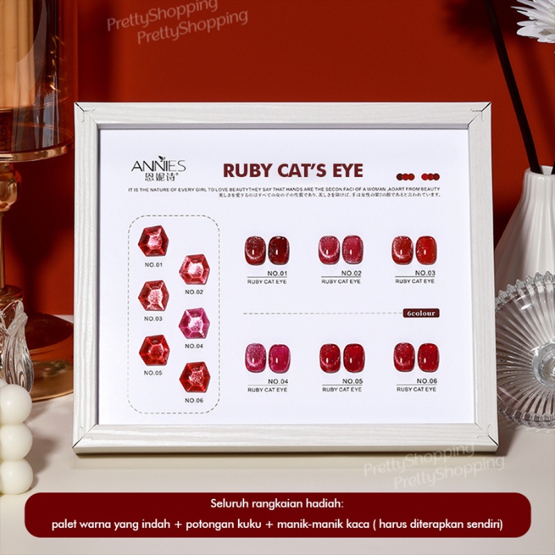 Pretty KUTEK GEL RUBY RED CAT EYE/NAIL GEL POLISH UV LED 10ML/SOAK OFF/CAT EYE NAIL ART