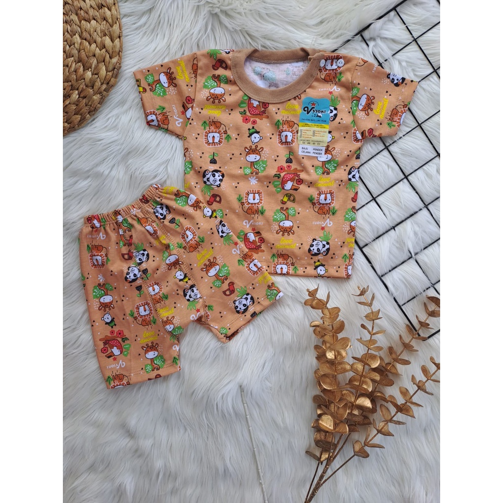 stelan baju bayi lucu murah motif PRINTING DZAKIRA setelan PENDEK celana pampers 6 bulan - 2 tahun