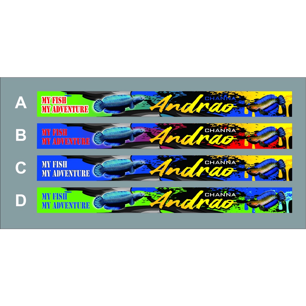 sticker STIKER ANDRAO LIST tank AQUARIUM 30 cm CUSTOM