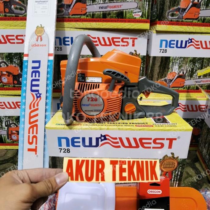 ] gergaji mesin chainsaw new west 728 bar 26" rantai 44t