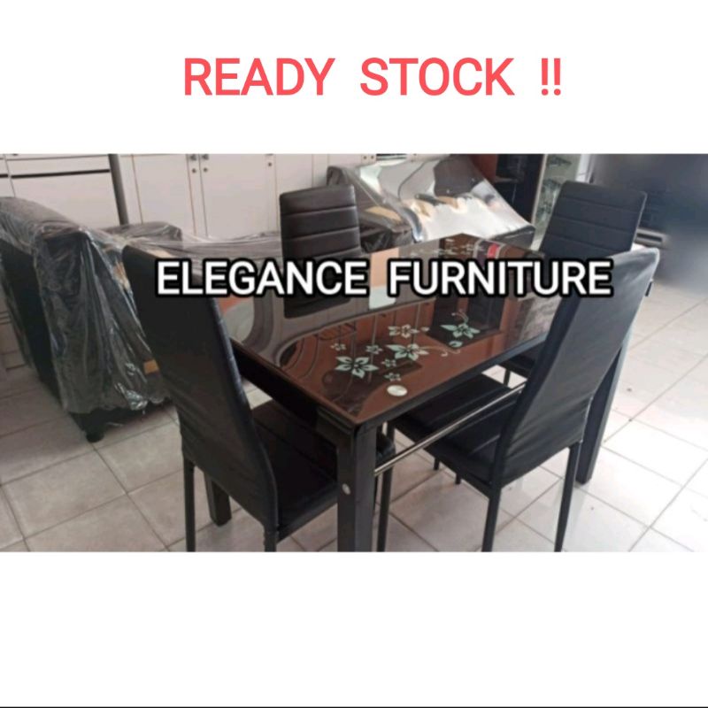 Meja Makan Import / Meja Makan Kaca 4 Kursi Pekanbaru saja