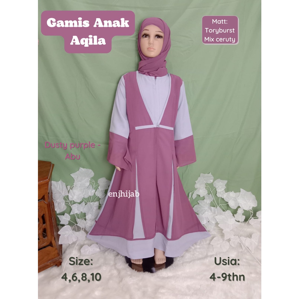 Baju Muslim Anak Perempuan Terbaru Umur 4 Sampai 9 Tahun Plus Pashmina Instan