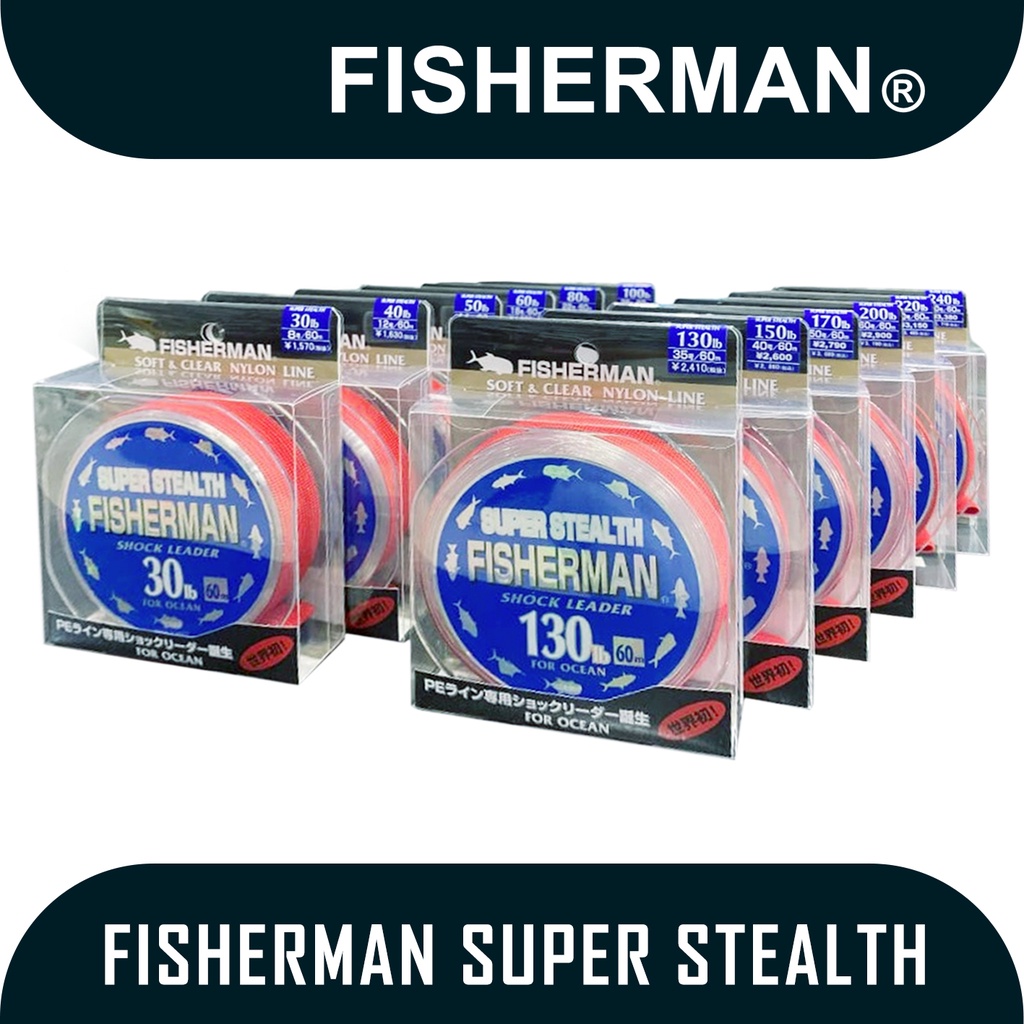 Senar Pancing Leader Merk Fisherman Super Stealth Shock Leader 60m