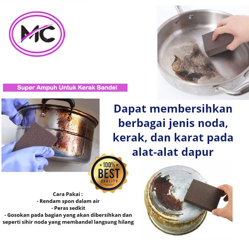 Spons Cuci Piring Penggosok Kerak Panci Spon Ajaib Nano Magic Sponge Praktis Pembersih Karat Wajan