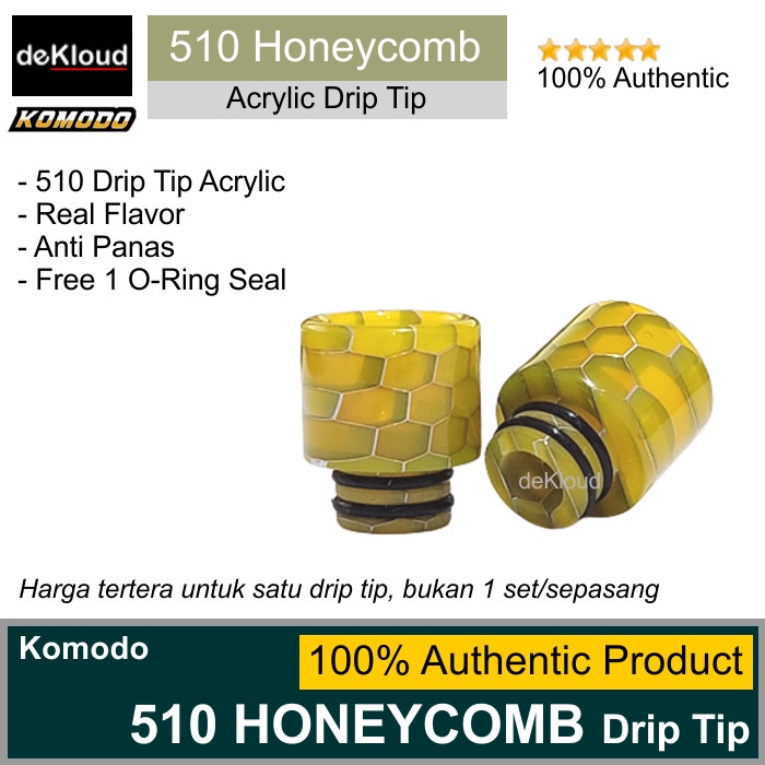 Authentic 510 HONEYCOMB K108 Drip Tip | driptip anti panas komodo