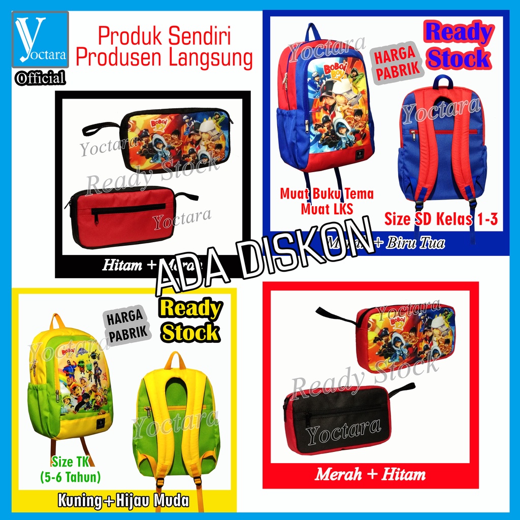 YOCTARA Tas Boboiboy Ransel Anak Laki Laki Tas Boboiboy Anak TK Tas boboiboy Anak Laki Laki Tempat P