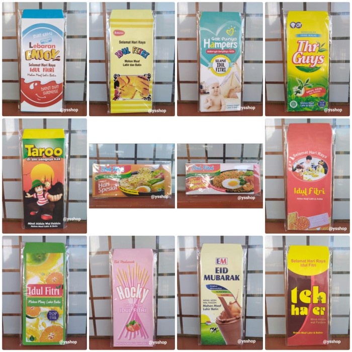 

Amplop lebaran angpao THR PANJANG Snack lucu unik kekinian isi 10 pcs