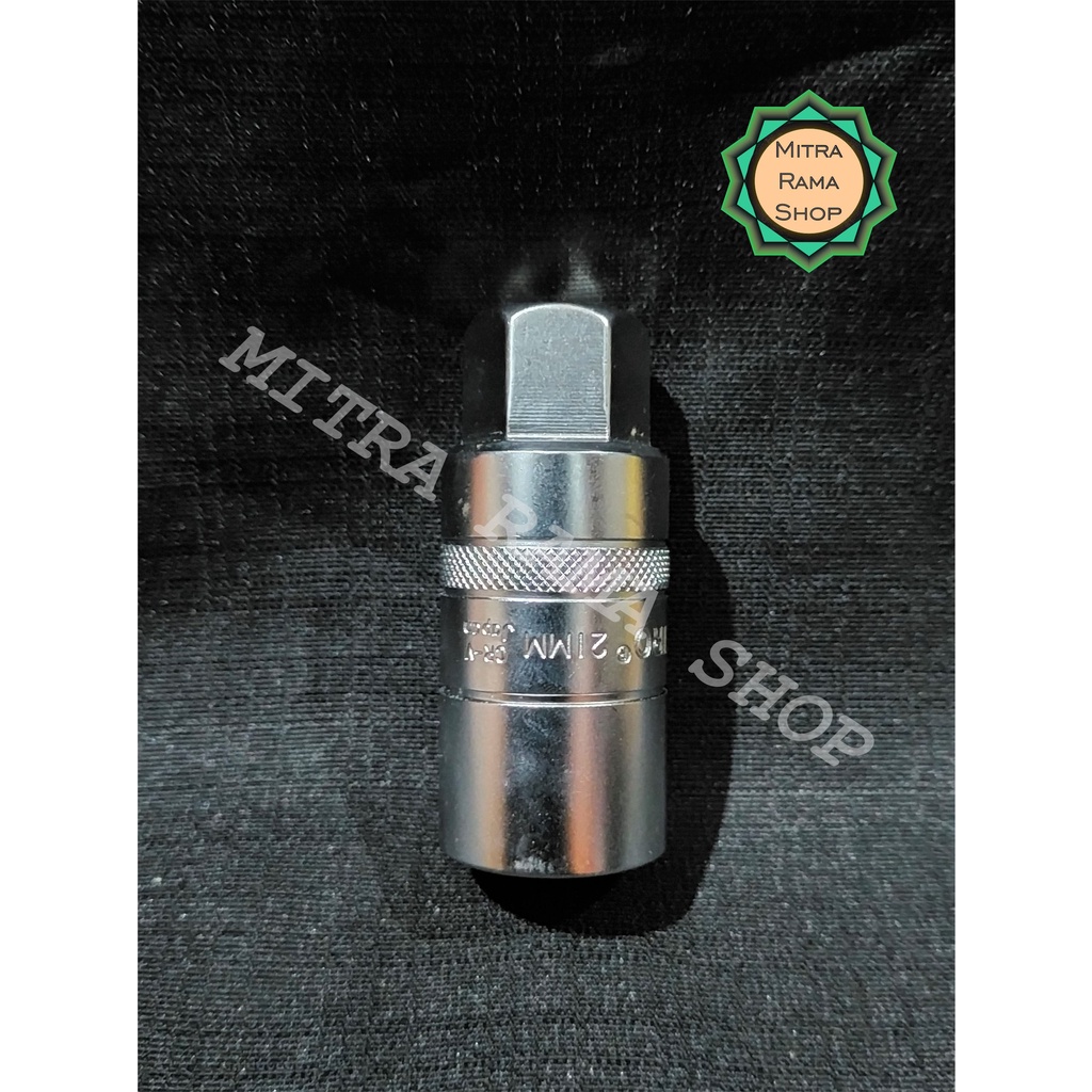 TEKIRO Mata Sok Panjang 21 mm 3/8" 6 PT Kunci Shock Mata Sok Roda Ban 21 mm 3/8 Inch