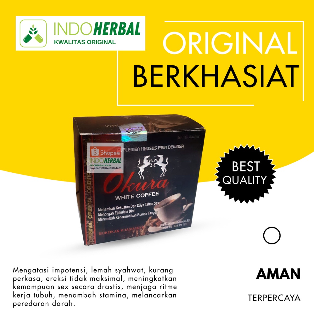 

White Coffee Kopi Okura Original ll Lebih Keras Dan Tahan Lama ll Kopi Vitalitas Stamina Pria Bukan Kopi SLB