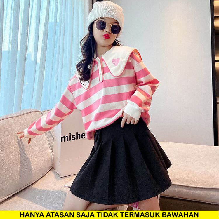 Atasan Anak Perempuan PREMIUM Love Stripe