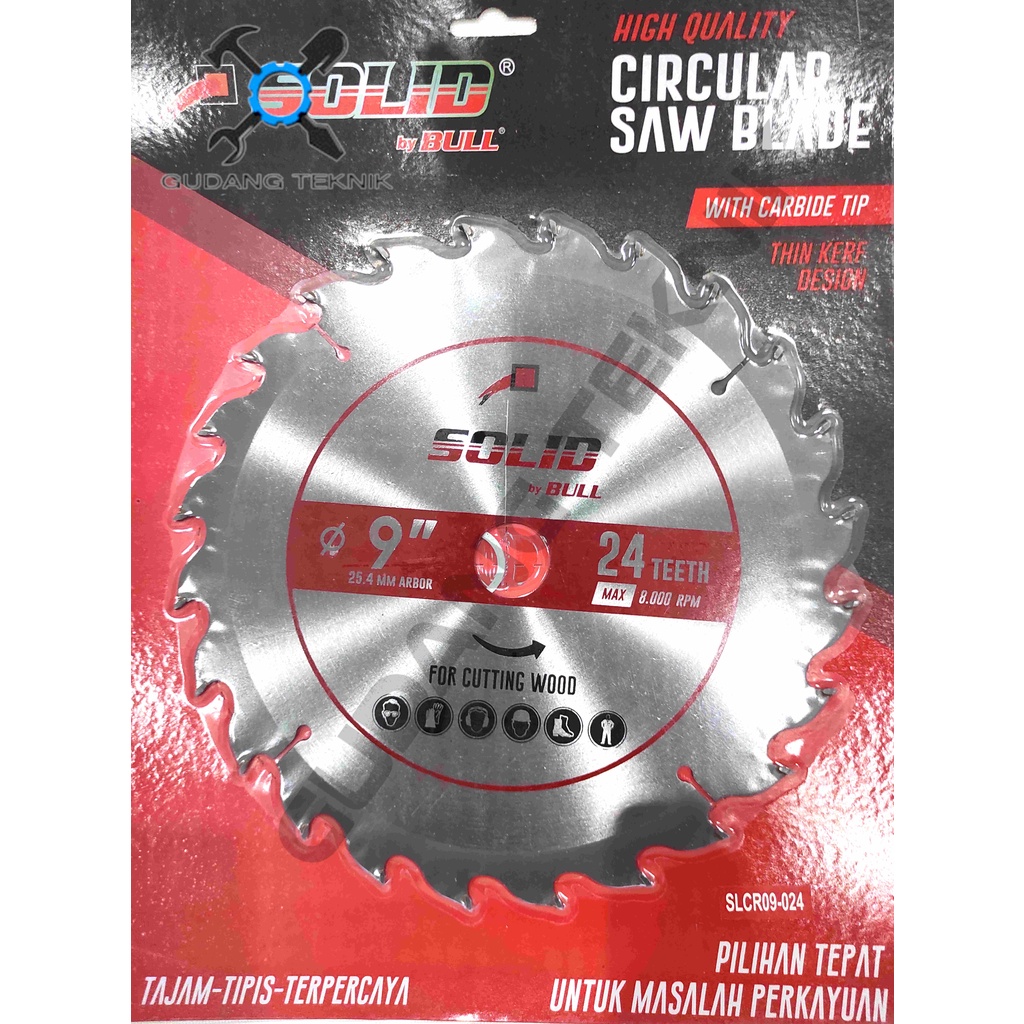 (SILVER) SOLID Mata Pisau Kayu Circular Saw 9&quot; 24T 40T 60T TIPIS SILVER SOLID / Mata Gergaji Circle 9 Inch Circular Saw Blade 9&quot;x24T 9&quot;x40T 9&quot;x60T