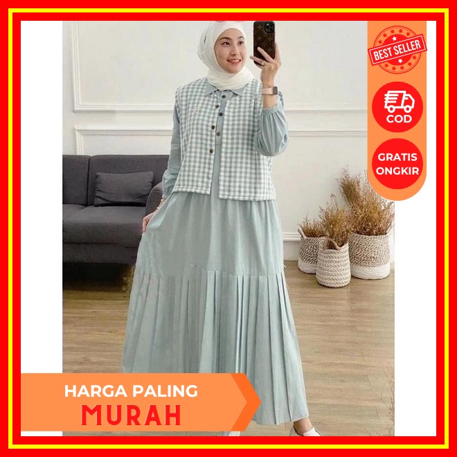 Dress Kondangan Mewah Model Terbaru 2023 Cotton Import Mix Organza Ld 110 Bilqis Maxy Dress Gamis Ko