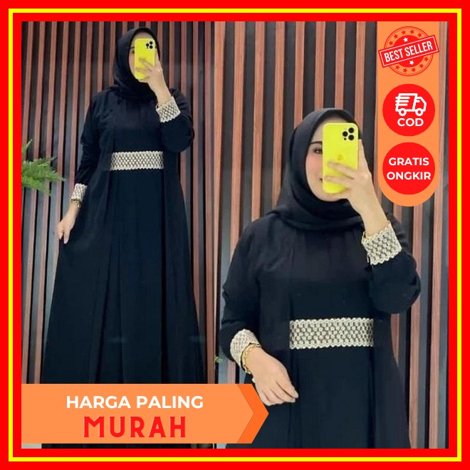 Kamala Kaftan Gamis Crinkle Remaja Wanita Formal Casual Ootd Lebaran Fashion Muslim Bahan Crinkle Ai