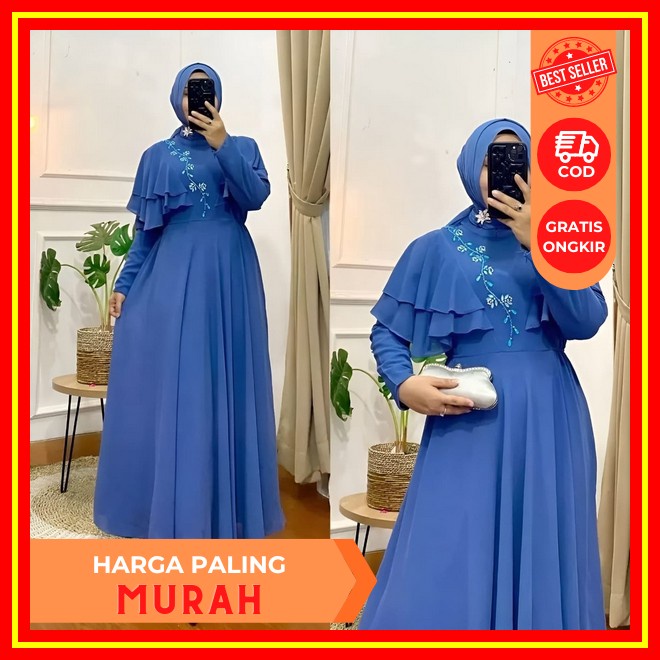 Baju Gamis Gamis Lebaran Wanita Perempuan Narenda Maxy Dress Mewah Gsmis Baju Muslimah Jumbo Premium