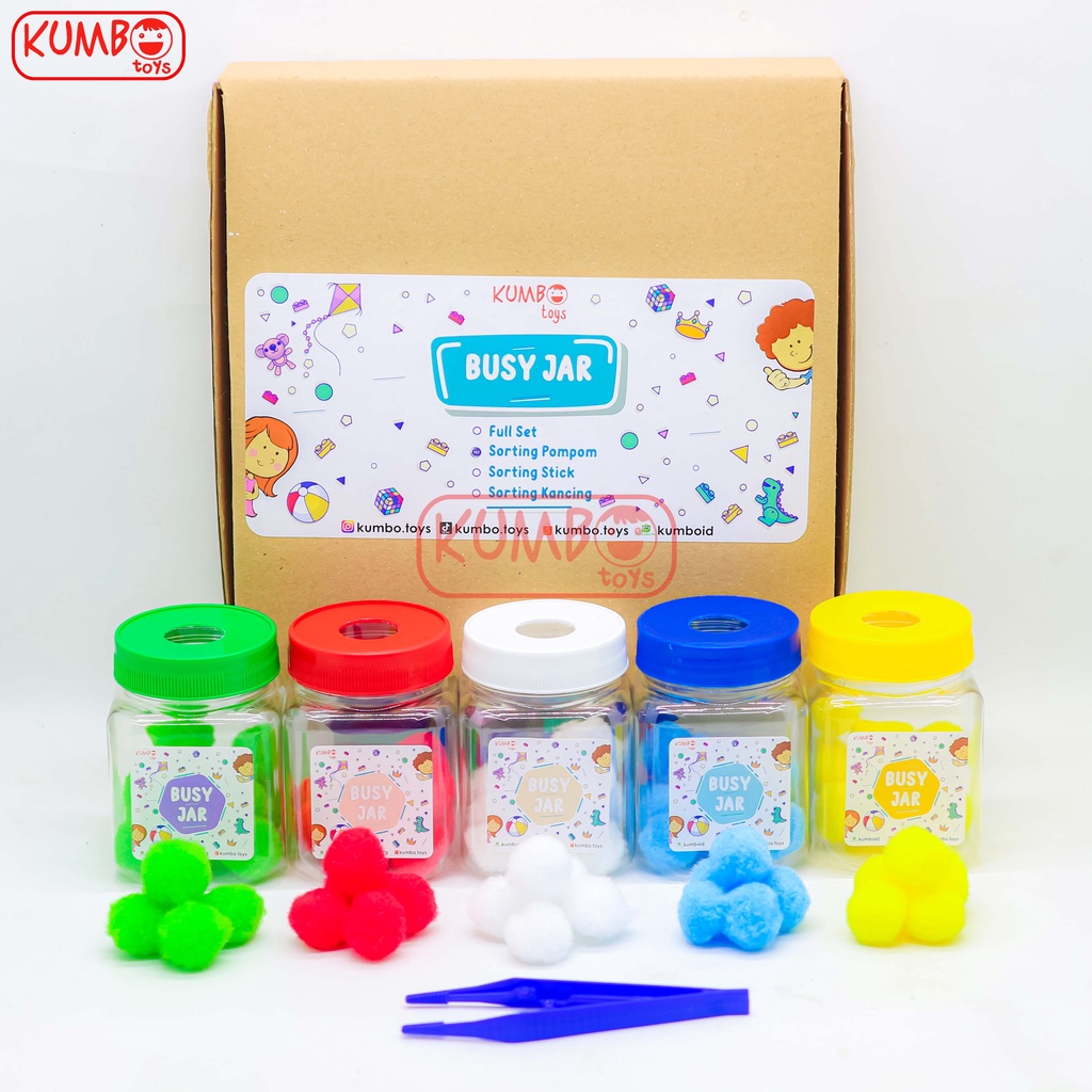 Mainan Montessori Busy Jar Fine Motoric Play Sorting