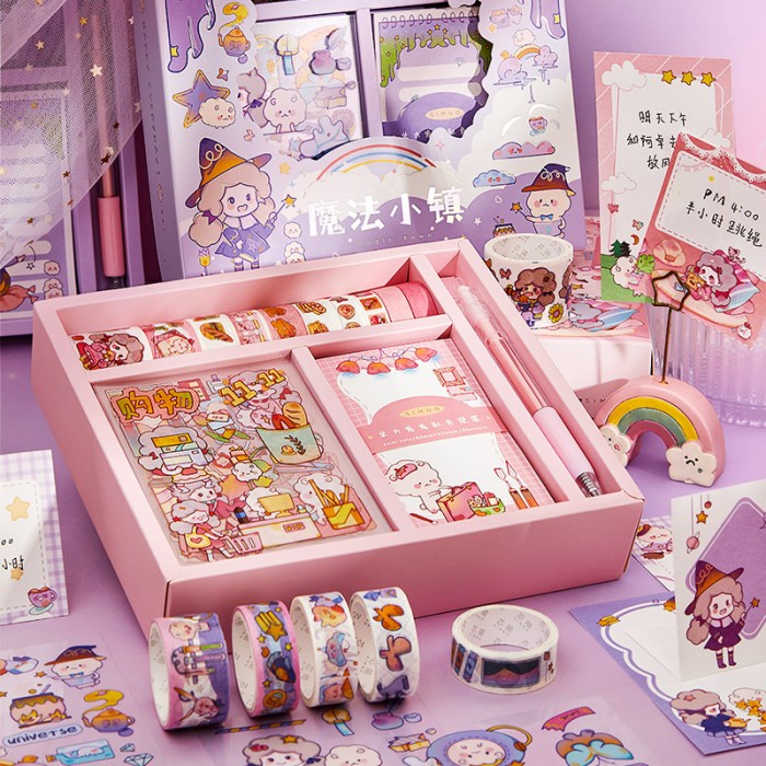 

Terlaris 51 Pcs Handbook Tape Diy Gift Box Set Stiker Hampers Kado Natal Anak