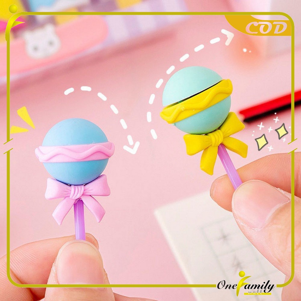 ONE-A53 Penghapus Pensil Set 4IN1 Motif Lolipop / Alat Tulis Penghapus Lucu Isi 4pcs Karakter Donat Eraser Ice Cream Import