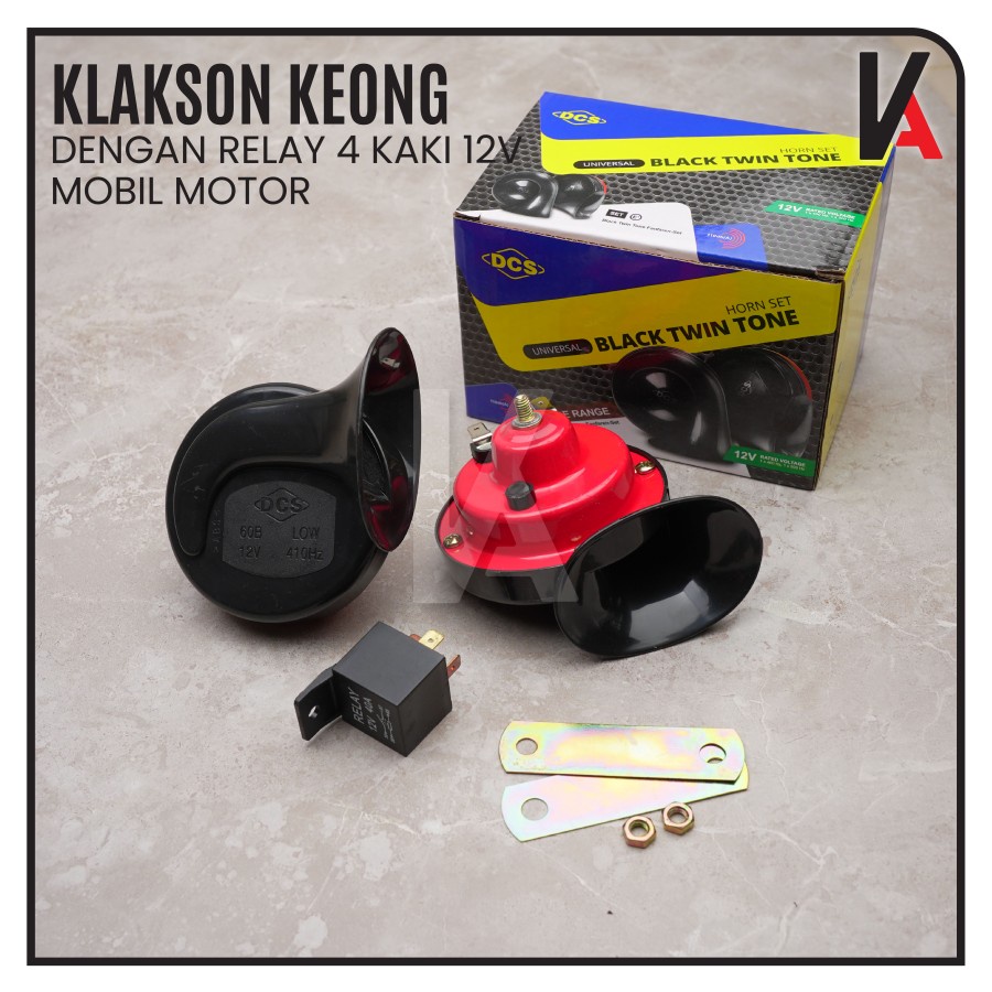 DCS Klakson Keong Mobil Motor Black Twin Tone Untuk Mobil &amp; Motor 12V Universal