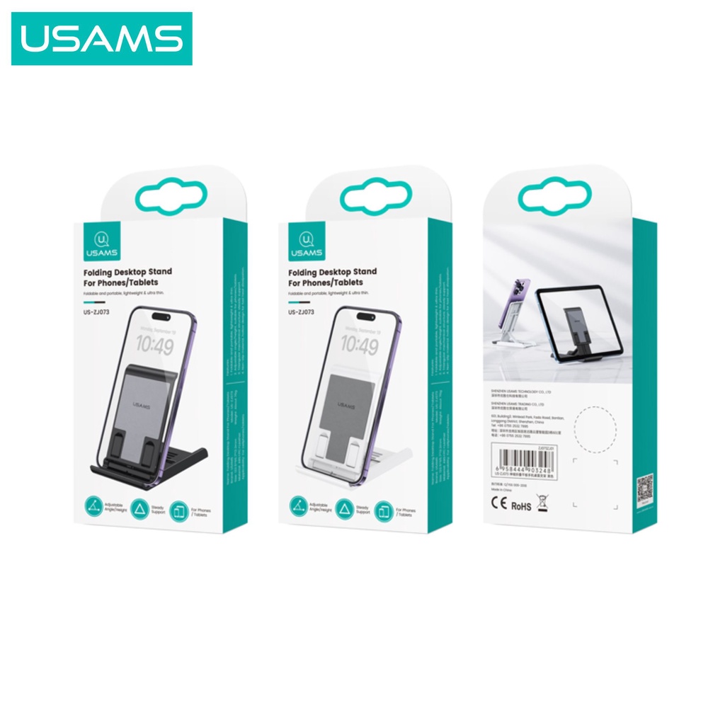 USAMS ZJ073 Holder Folding Desktop Stand for Phone/Tablets